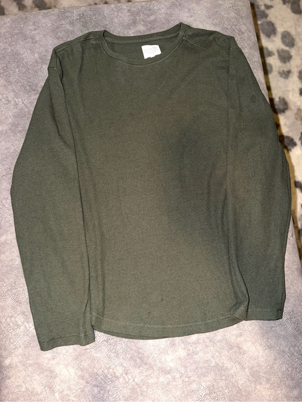 Men's Olive Green Long-Sleeve Thermal Sweater 3X